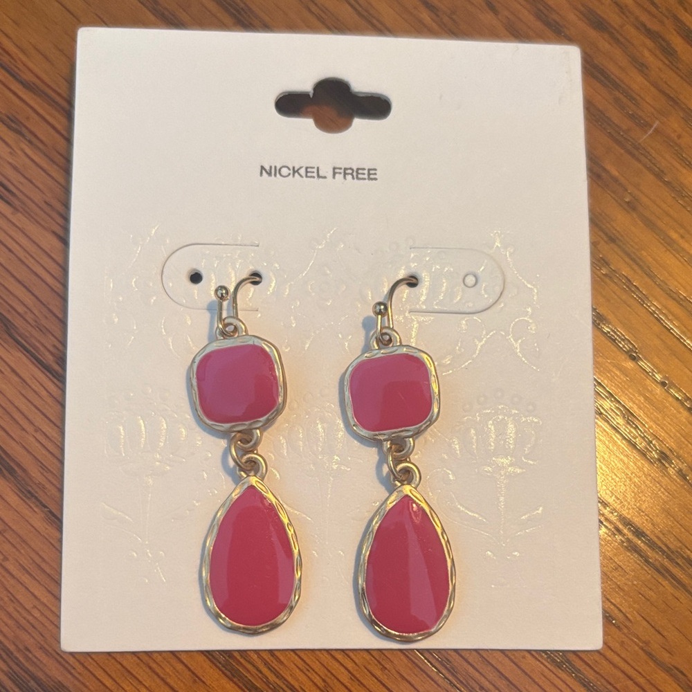 Target Gold and Pink Dangle Earrings